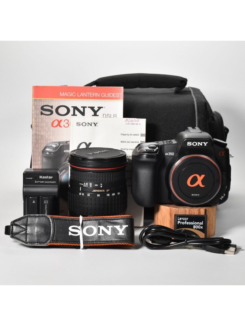 Sony Alpha DSLR-A350 SLR Digital Camera 14.2MP Sigma 28-300mm lens 16GB CF Card